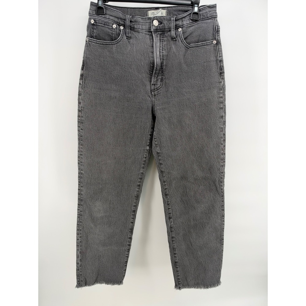 Madewell The Perfect Vintage Straight Jean Faded Black Raw Hem NF113 Size 28